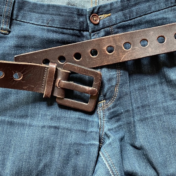 Vintage Gorgeous leather belt women Beautiful Brown - Picture 5 of 8